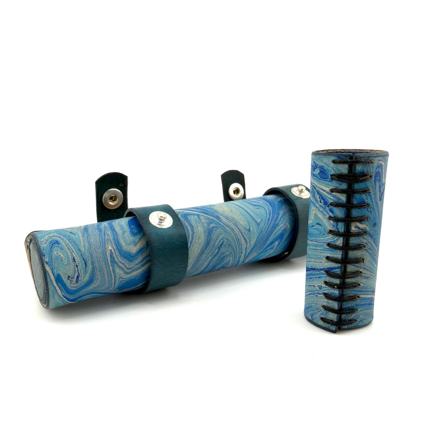 Z-stem Leather Sleeve / Case Set - Light Blue Marble