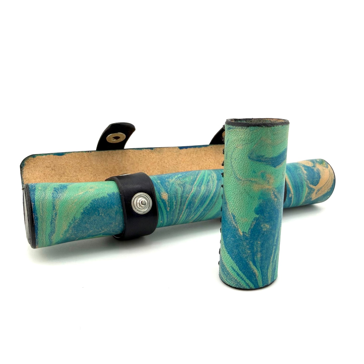 Z-stem Leather Sleeve / Case Set - Teal Marble