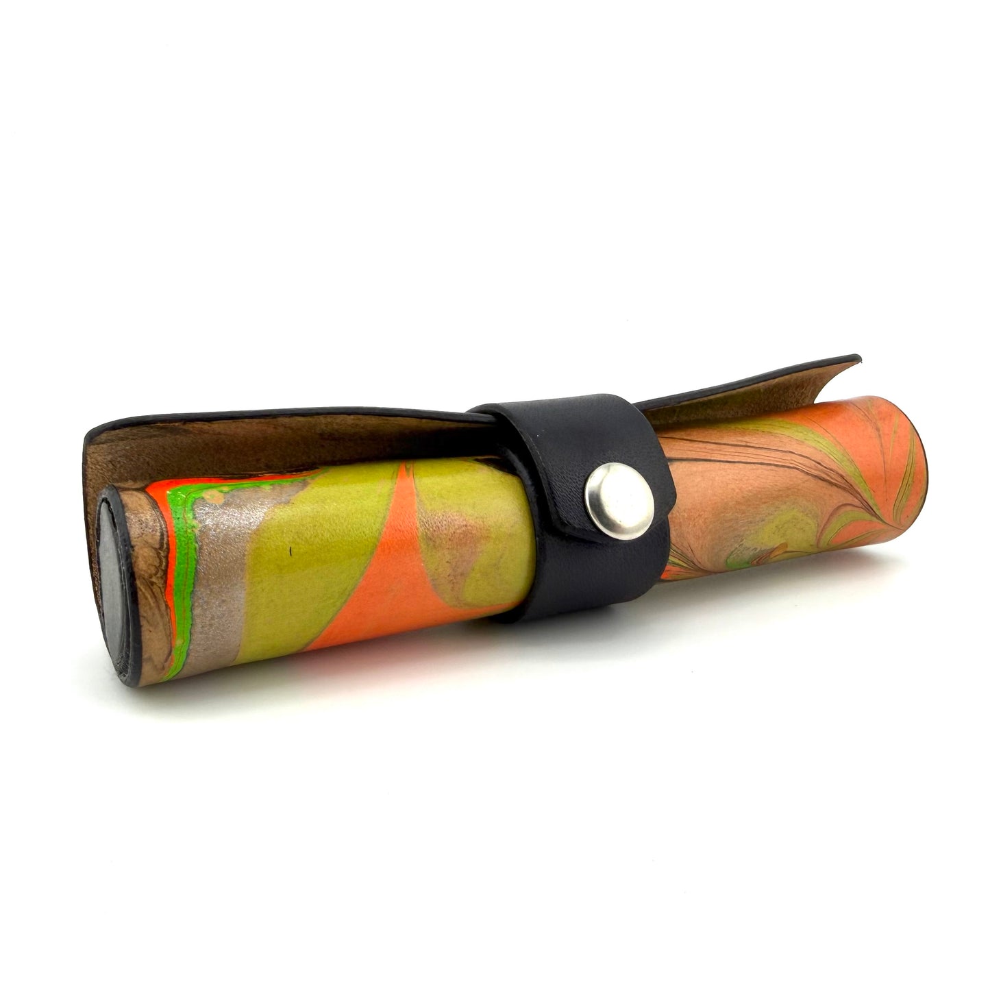 Z-stem MINI Leather Sleeve / Case Set - Green/Orange Marble