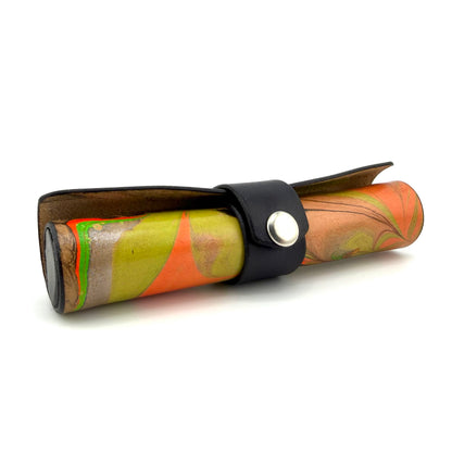 Z-stem MINI Leather Sleeve / Case Set - Green/Orange Marble