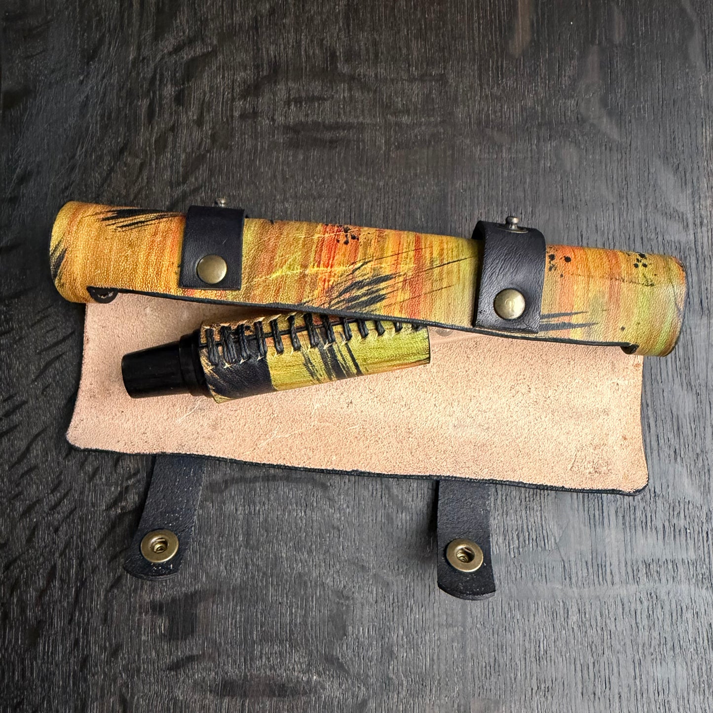 Z-stem Leather Sleeve / Case Set - Green Marble