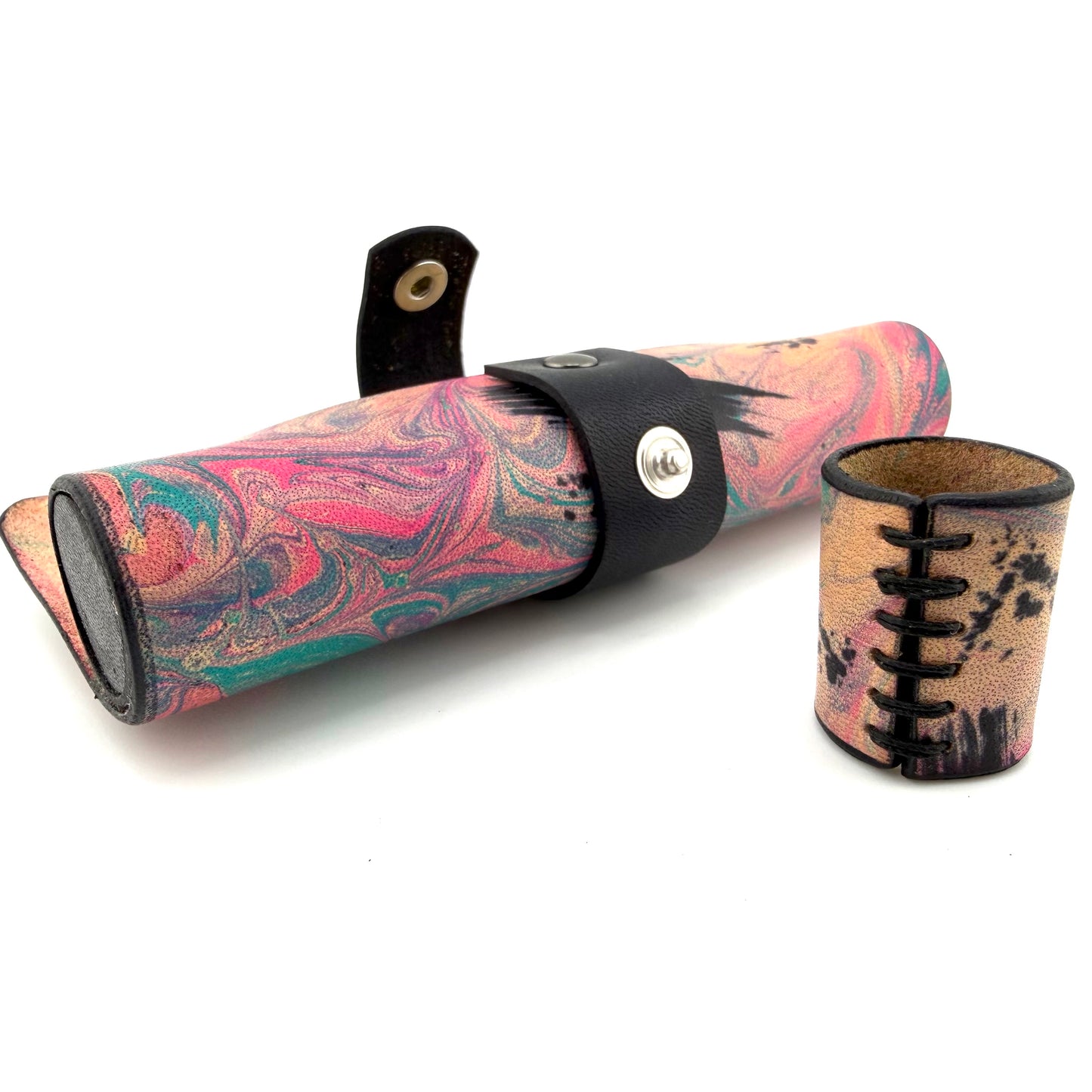 Z-stem MINI Leather Sleeve / Case Set - Pink Marble